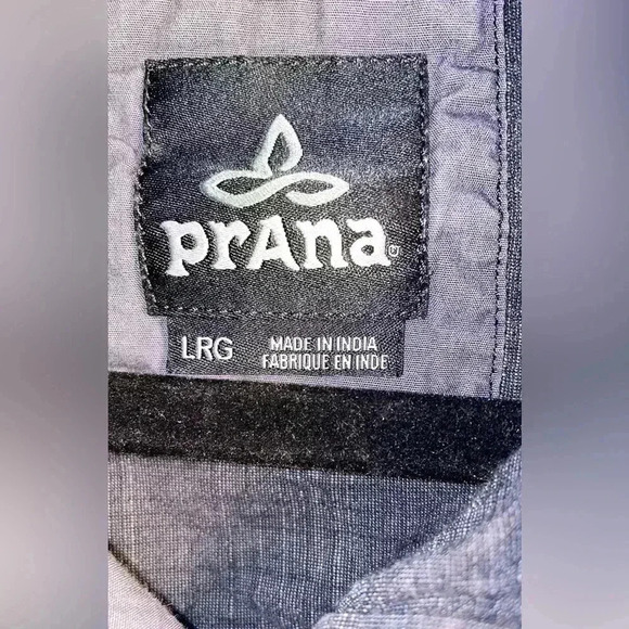 Prana charcoal grey casual long  sleeve button down shirt L - Picture 4 of 4